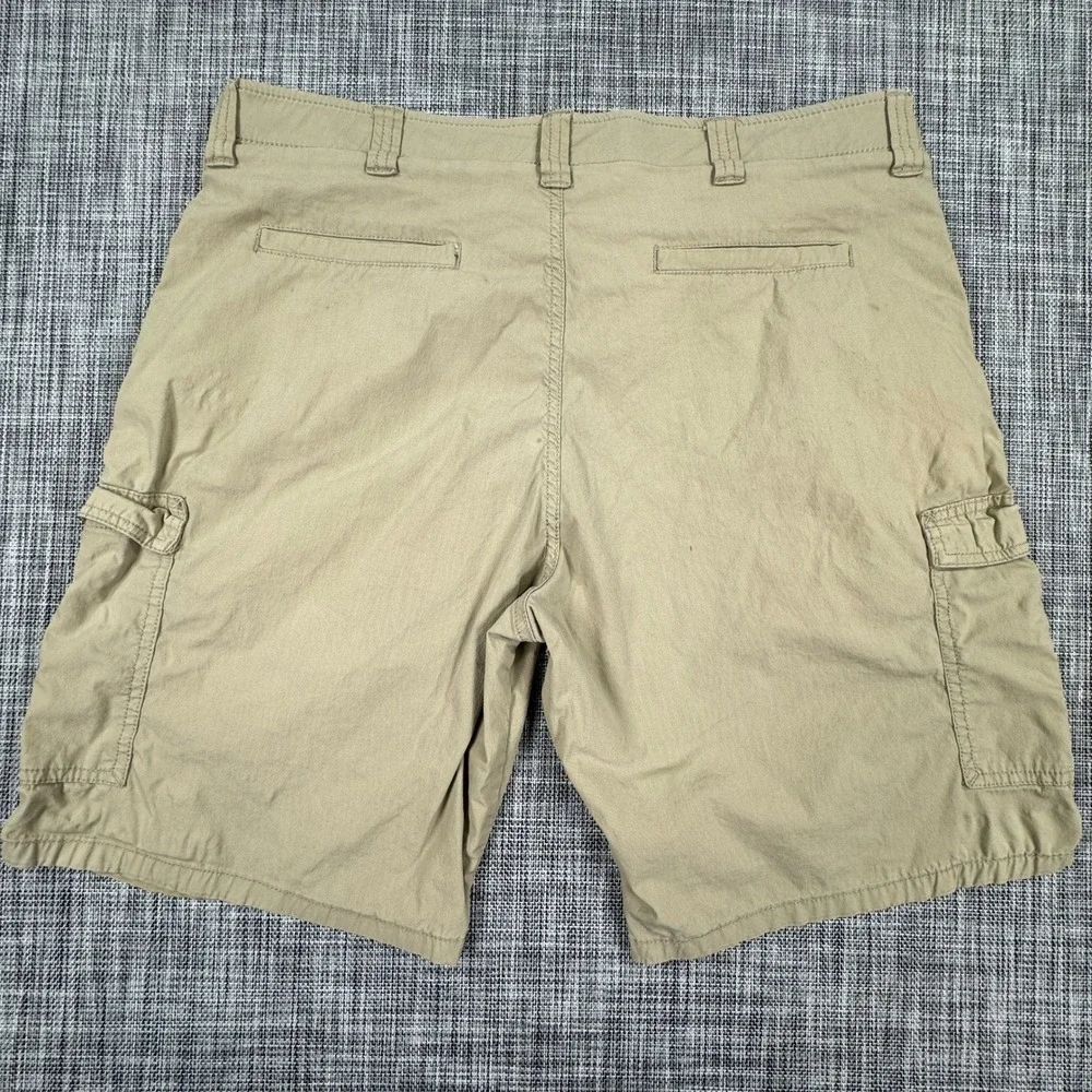 Lot of 2 Wrangler Men's 38 Khaki Cargo Shorts Stretch Outdoor Utility Hiking